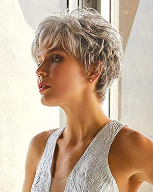 Pixie Cut Human Hair Wigs for Women Pretty Short Gray Wigs for Women Natural Realistic - Wigtrends