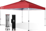 Crown Shades 10x10 Pop Up Canopy - Beach Tent with One Push Setup - Outdoor Sun Shade for Events, Parties, Camping - Gazebo with STO-N-Go Cover Bag, Silver Coated Top, 3 Height& 4 Sand Bags, Sky Blue