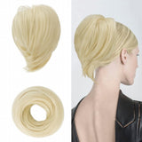 Hair Bun Ponytail Extension Straight Synthetic Hairpiece Fully Short Ponytail