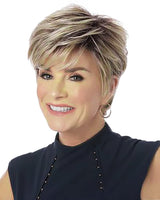 Pixie Cut Wigs Short Stylish Fluffy Layer Wig Brown Mix Blonde Wig Short Human Hair Wigs