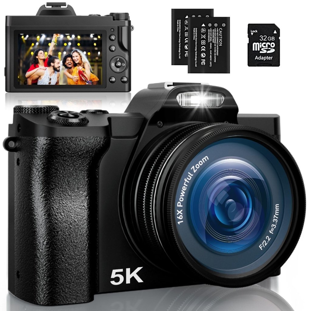 5K Digital Camera, WiFi Vlogging Camera with 32G SD Card - Wigtrends