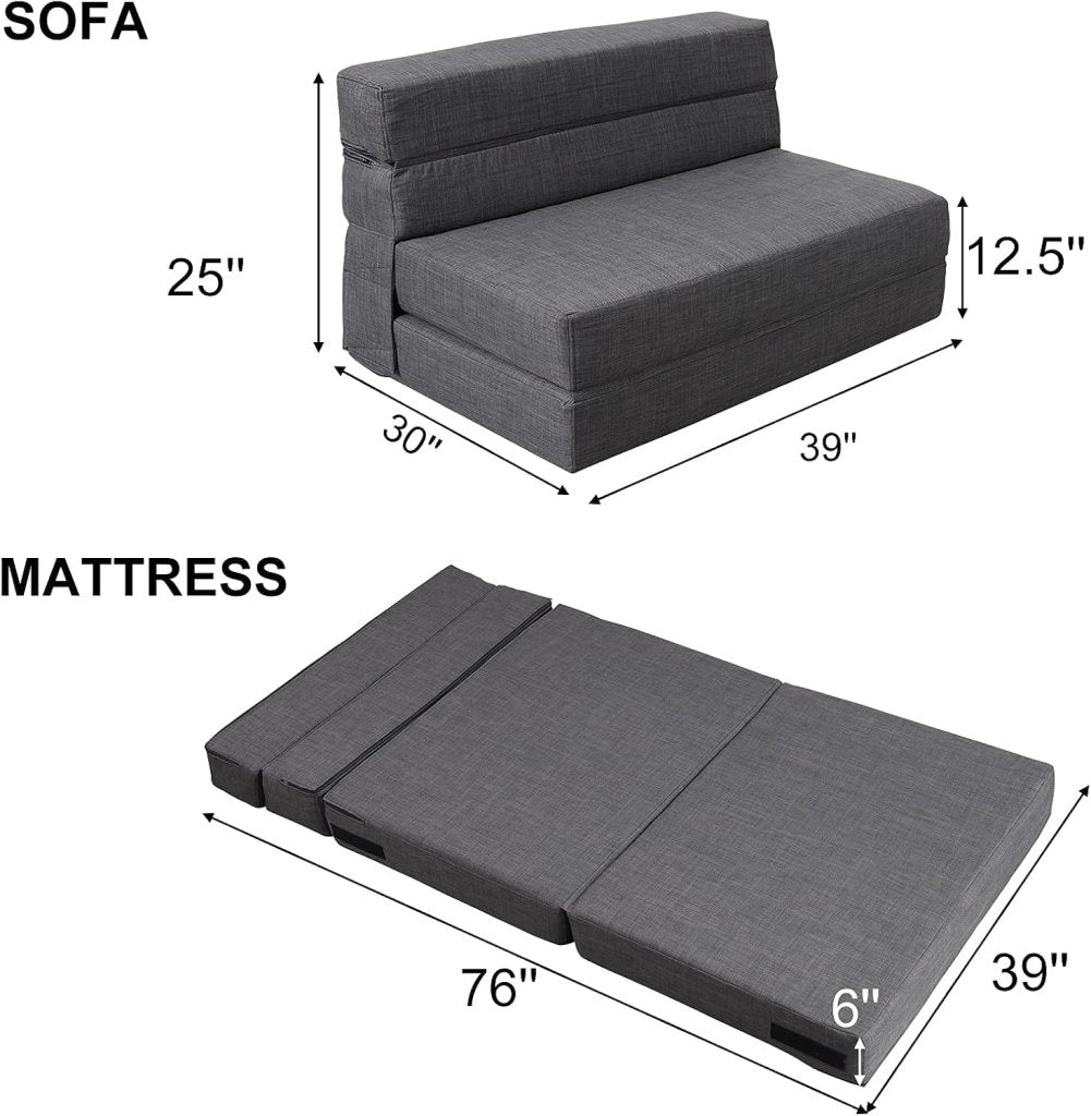 60 inch pull out sofa bed, memory foam sofa with 2 pillows, futon bed, guest bed and pull out sofa, - Wigtrends