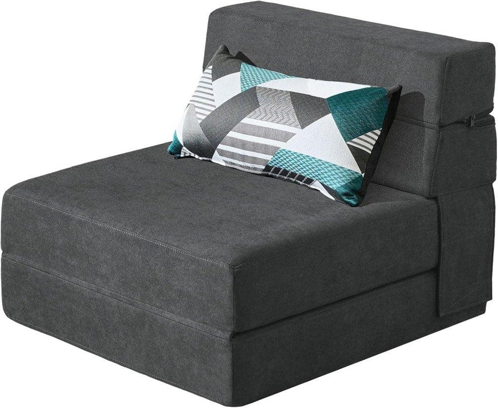 60 inch pull out sofa bed, memory foam sofa with 2 pillows, futon bed, guest bed and pull out sofa, - Wigtrends