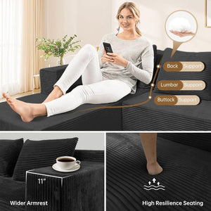 60 inch pull out sofa bed, memory foam sofa with 2 pillows, futon bed, guest bed and pull out sofa, - Wigtrends
