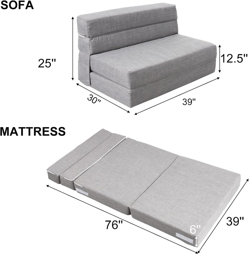 60 inch pull out sofa bed, memory foam sofa with 2 pillows, futon bed, guest bed and pull out sofa, - Wigtrends
