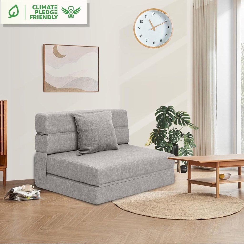 60 inch pull out sofa bed, memory foam sofa with 2 pillows, futon bed, guest bed and pull out sofa, - Wigtrends