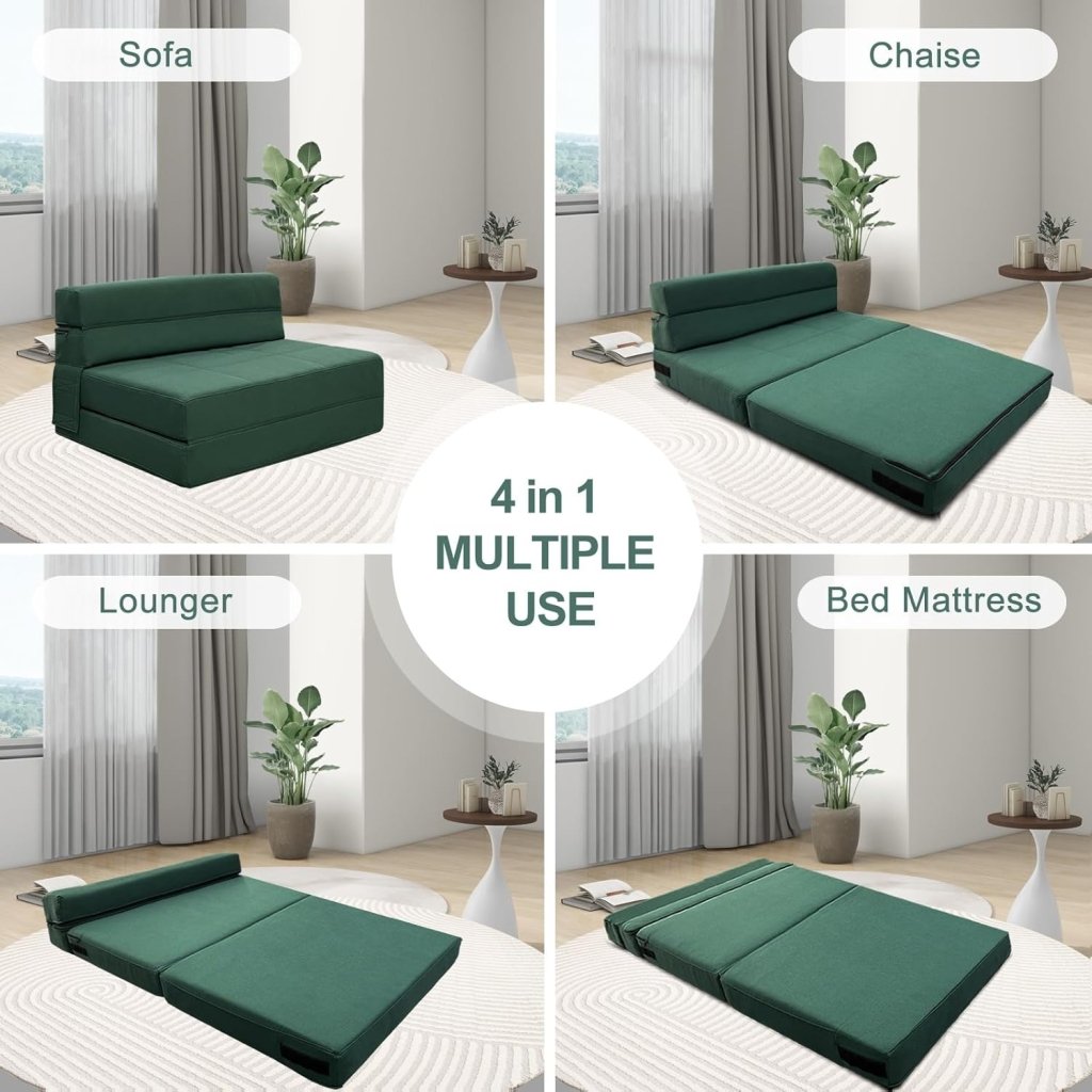 60 inch pull out sofa bed, memory foam sofa with 2 pillows, futon bed, guest bed and pull out sofa, - Wigtrends