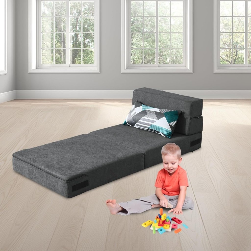 60 inch pull out sofa bed, memory foam sofa with 2 pillows, futon bed, guest bed and pull out sofa, - Wigtrends