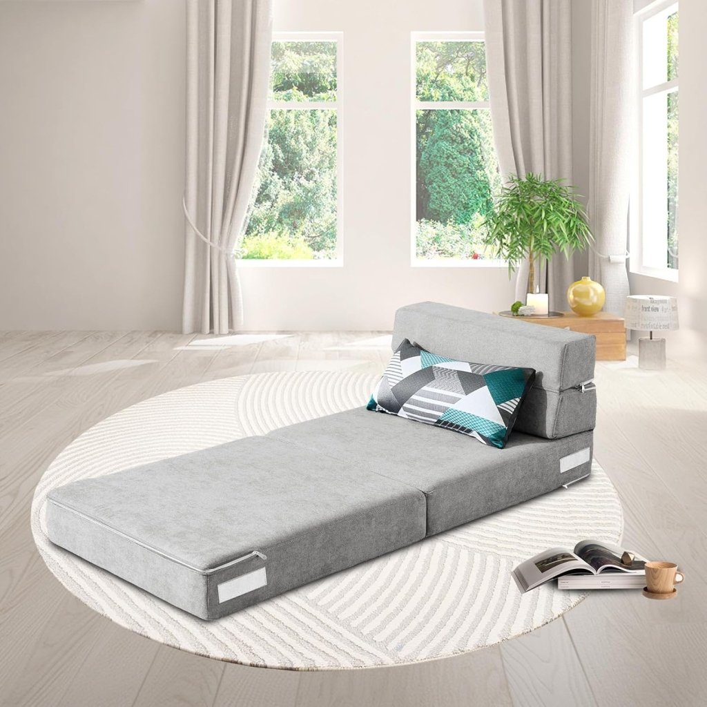 60 inch pull out sofa bed, memory foam sofa with 2 pillows, futon bed, guest bed and pull out sofa, - Wigtrends