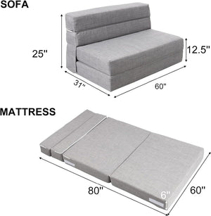 60 inch pull out sofa bed, memory foam sofa with 2 pillows, futon bed, guest bed and pull out sofa, - Wigtrends