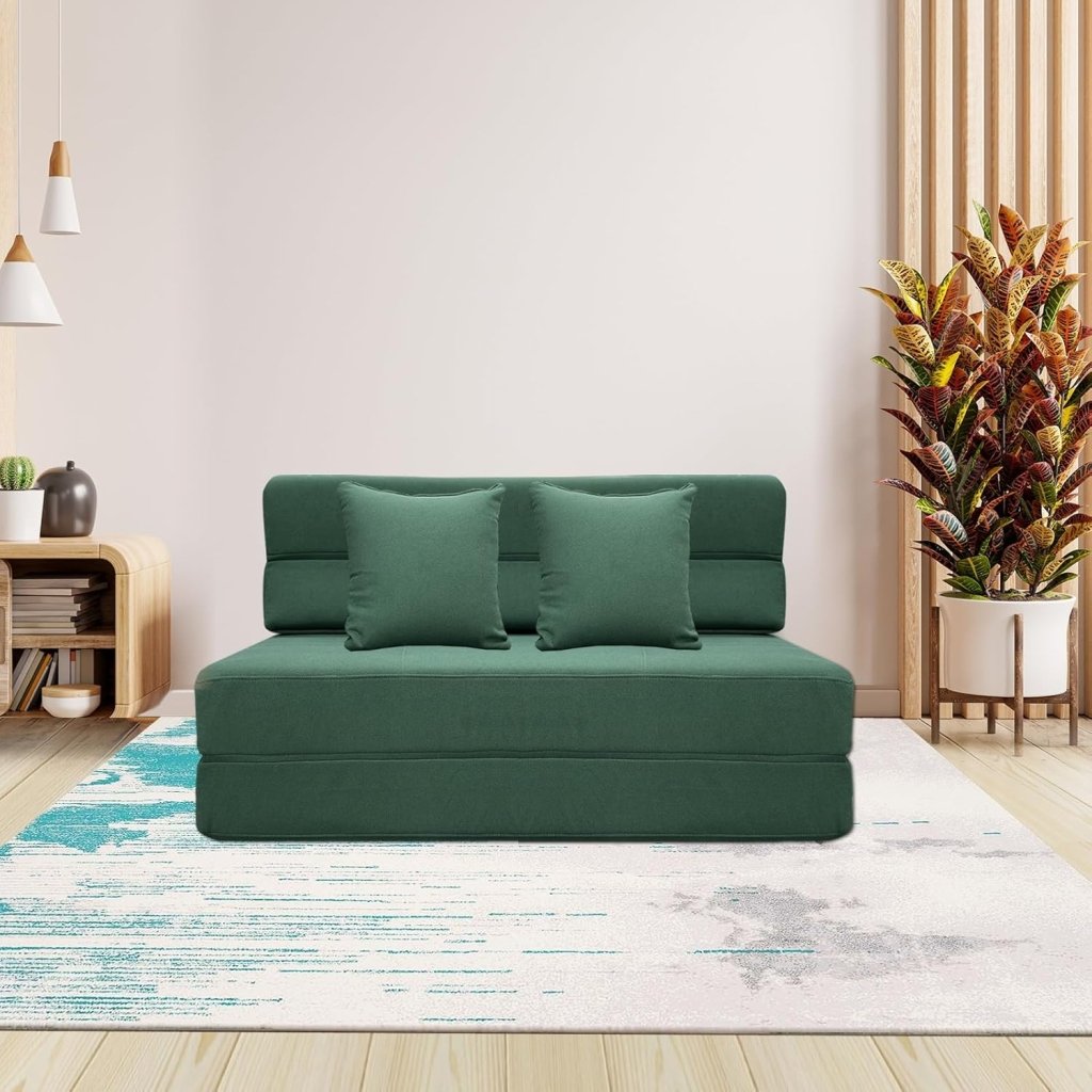 60 inch pull out sofa bed, memory foam sofa with 2 pillows, futon bed, guest bed and pull out sofa, - Wigtrends