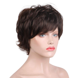 Pixie Cut Wig Short Wigs with Bangs Fiber & Remy Human Hair Wig - Wigtrends