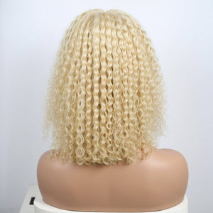 #613 Blonde Easy To Dye Kinky Curly Glueless Wigs Closure Lace Wig Human Hair - Wigtrends