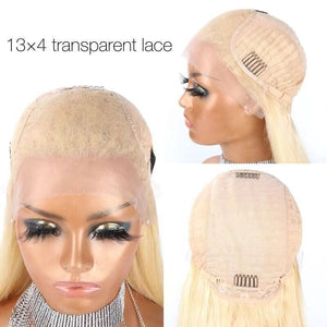 613 Blonde Layered Cut Wavy Bob 13x4 Lace Wig Human Hair Wigs - Wigtrends