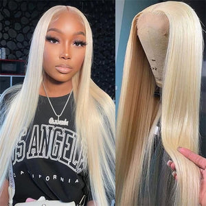 613 Blonde Straight Human Hair Lace Front Wigs For Women 13X4 HD Transparent Lace Wig With Baby Hair - Wigtrends