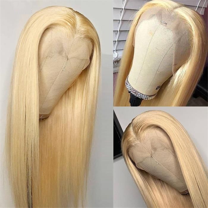 613 Blonde Straight Human Hair Lace Front Wigs For Women 13X4 HD Transparent Lace Wig With Baby Hair - Wigtrends