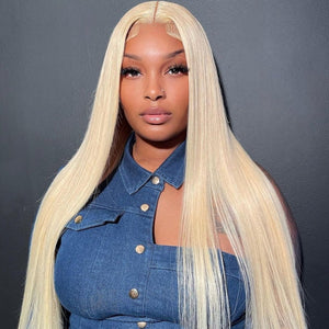 613 Hair Straight HD Lace Front Wig Blonde Human Hair Wigs - Wigtrends