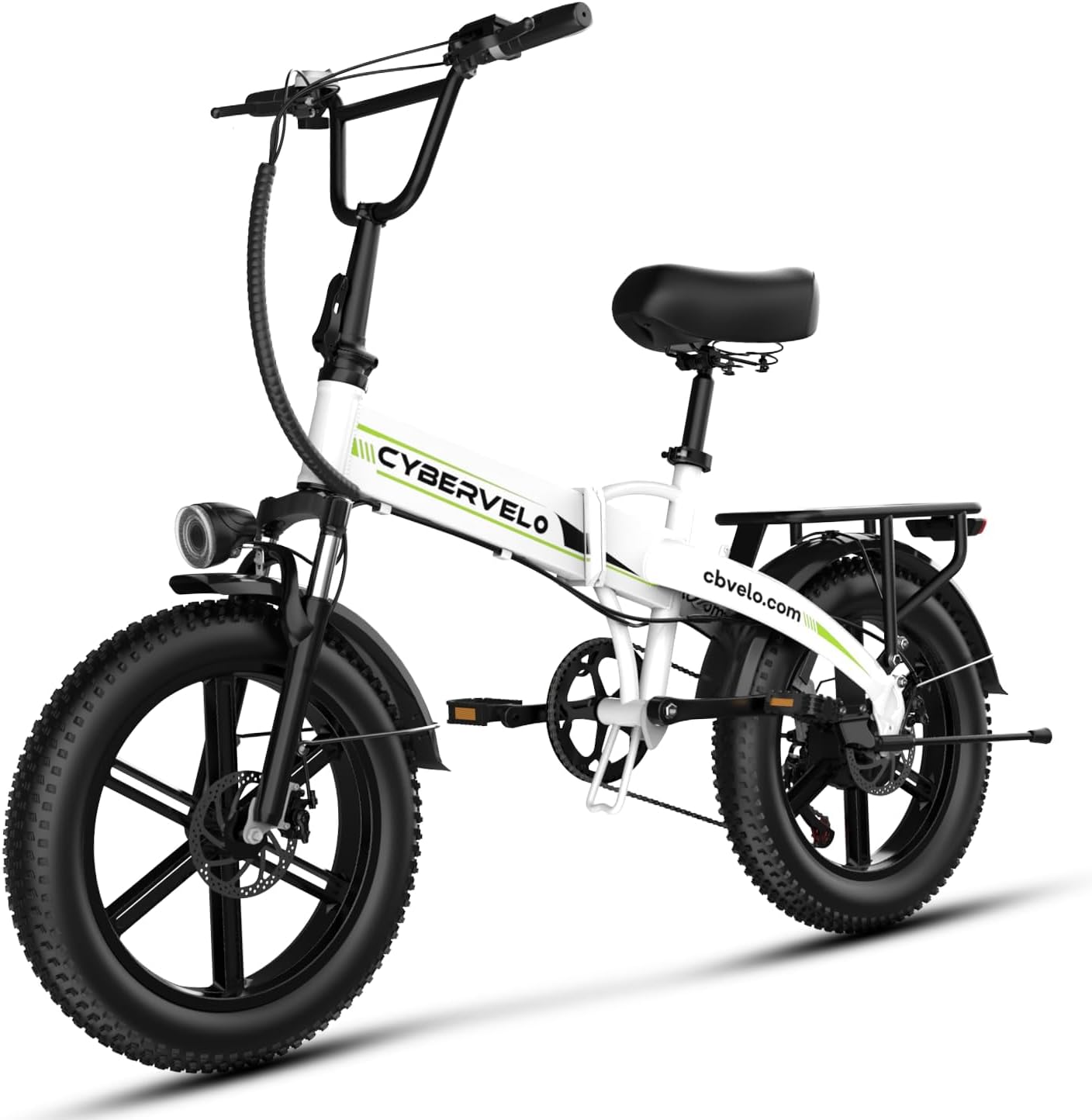 1000W Folding Electric Bike, 48V Large Removable Battery E Bike, 30+MPH, 80 Miles Max Range, 20" Fat Tire Electric Bike for Adults, Adult Electric Bicycles for Long