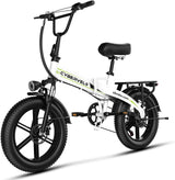 1000W Folding Electric Bike, 48V Large Removable Battery E Bike, 30+MPH, 80 Miles Max Range, 20" Fat Tire Electric Bike for Adults, Adult Electric Bicycles for Long