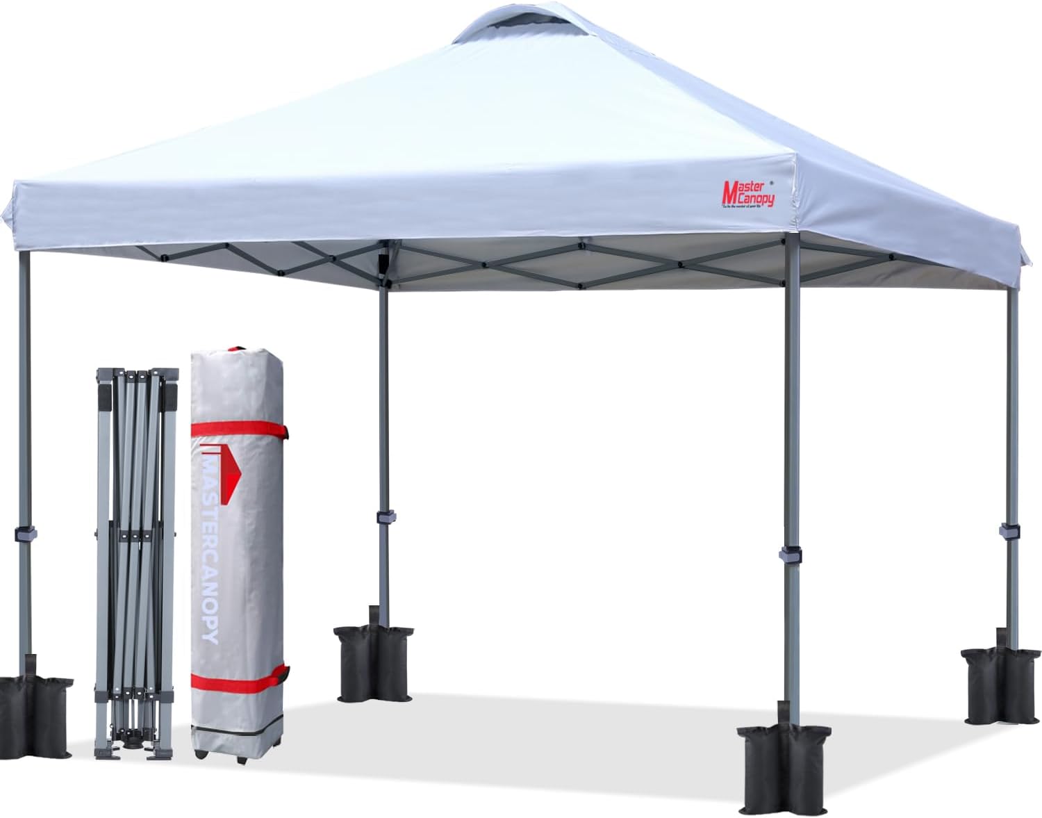 MASTERCANOPY Durable Pop-up Canopy Tent with Roller Bag (10x10, Black)