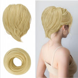 Hair Bun Ponytail Extension Straight Synthetic Hairpiece Fully Short Ponytail