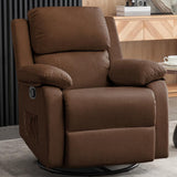 Recliner Chair, 360 Swivel Rocker Chair for Adults, Small Rocking Recliner for Small Spaces, Upholstered Fabric Glider Recliner Nursery Chair with Side Pockets for Living Room, Nursery