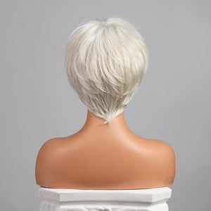 Pixie Cut Wig Short Wigs with Bangs Fiber & Remy Human Hair Wig - Wigtrends