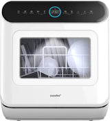 COMFEE' Portable Mini Dishwasher Countertop with 5L Built-in Water Tank for Apartments& RVs, No Hookup Needed, 6 Programs, 360° Dual Spray, 162℉ High-Temp& Air-Dry Function