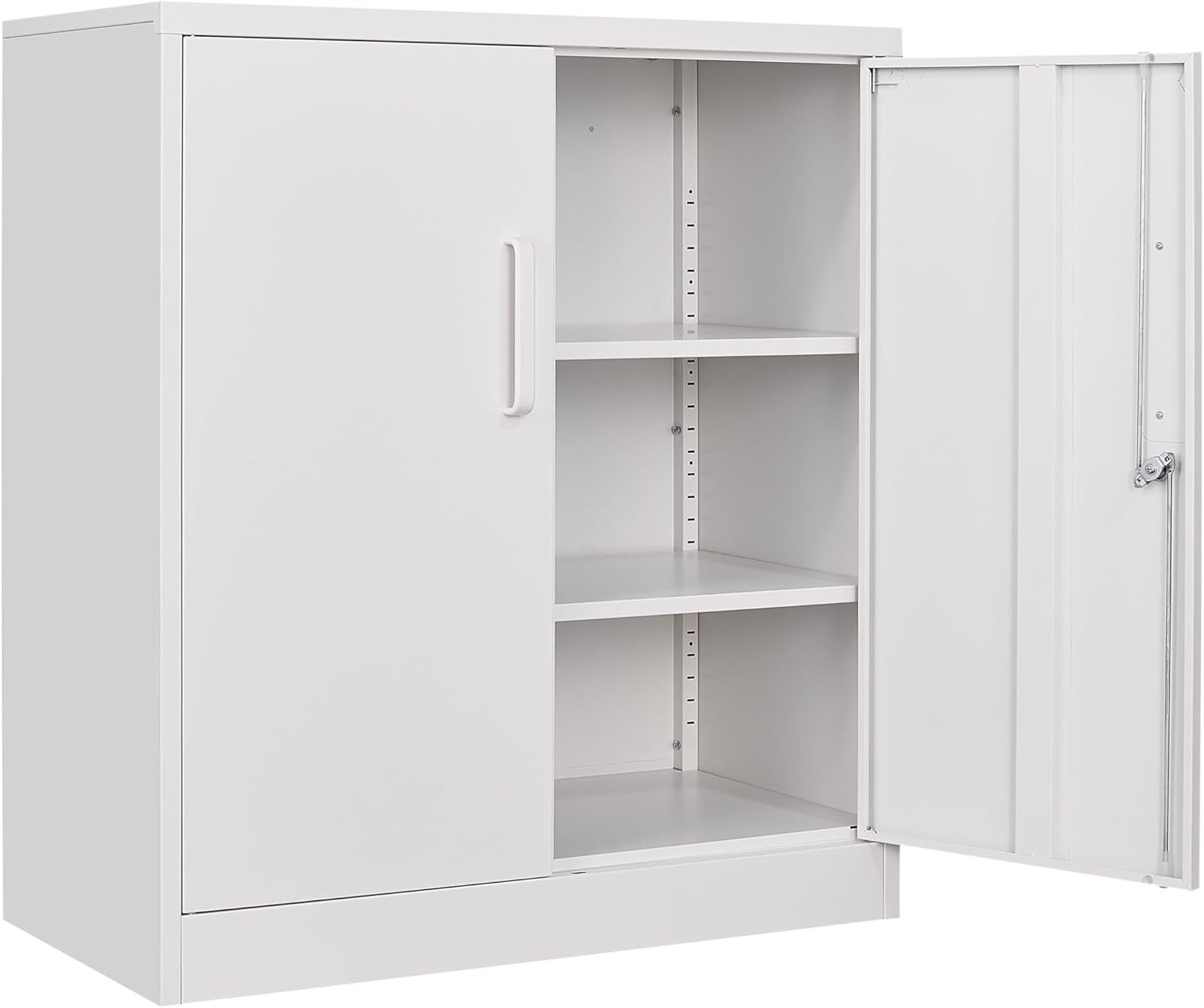 Metal Storage Cabinet with 2 Doors and 6 Shelves,Black Metal Cabinet with Lock,71" Lockable Garage Storage Cabinets,Locking File Cabinet,Steel Tool Cabinets for Home,Office,Garage,Shop,School
