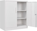 Metal Storage Cabinet with 2 Doors and 6 Shelves,Black Metal Cabinet with Lock,71" Lockable Garage Storage Cabinets,Locking File Cabinet,Steel Tool Cabinets for Home,Office,Garage,Shop,School