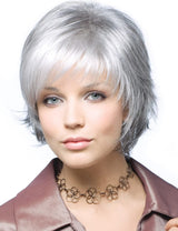 Short Mixed for Women Layered Red Brown Pixie Cut Wig with Bangs Heat Synthetic Short Hair Wigs