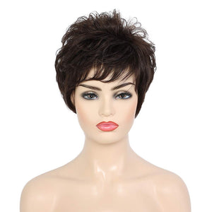 Short Grey Human Hair Wigs for Women Natural Pixie Cut Wig Daily Hair - Wigtrends