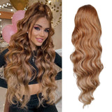 Body Wave Ponytail hair Extension Human Hair Wigs Wrap Around Drawstring Curly Wavy Ponytail Hairpieces(Silver Grey）