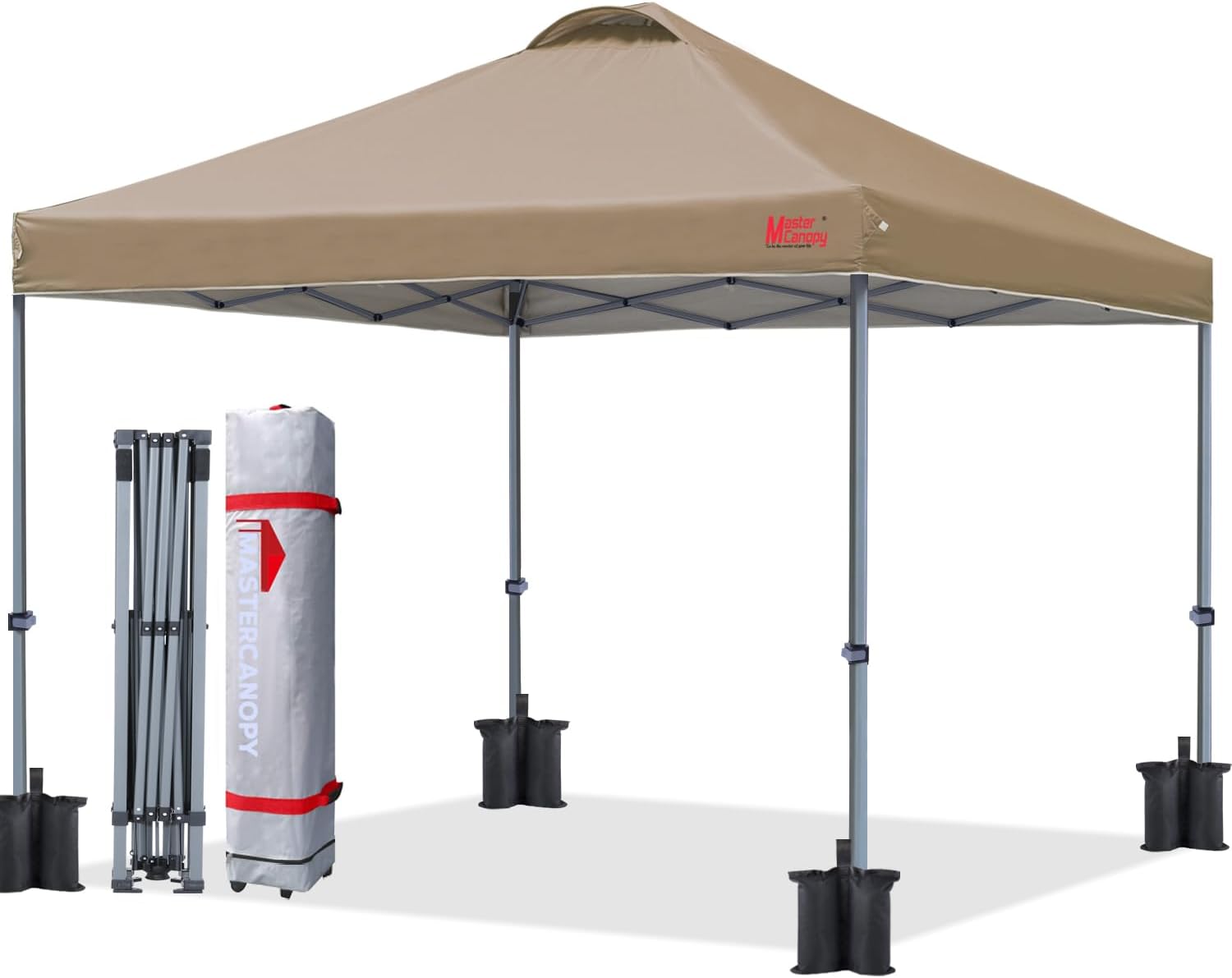 MASTERCANOPY Durable Pop-up Canopy Tent with Roller Bag (10x10, Black)