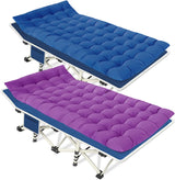 2 Pack Camping Cot with Mattress Comfortable Sleeping Cot Camping Cots for Adults 2 Person Folding Cot Heavy Duty Cots for Sleeping with Carry Bag Outdoor Indoor Home Vacation