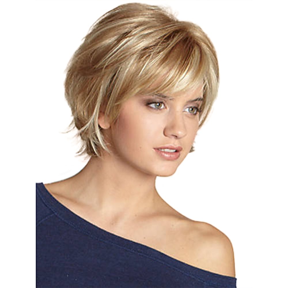 Pixie Cut Wig Short Wigs with Bangs Fiber & Remy Human Hair Wig - Wigtrends