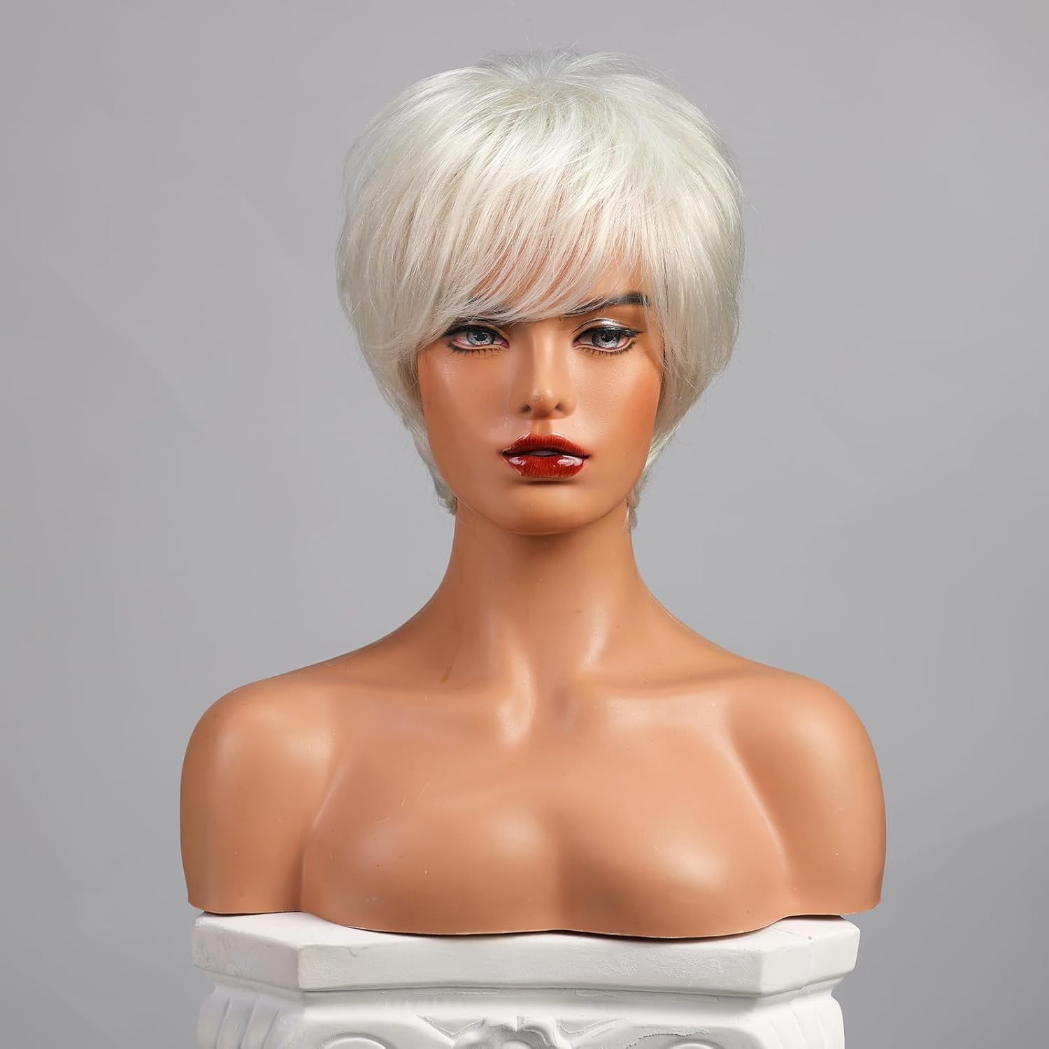 Pixie Cut Wig Short Wigs with Bangs Fiber & Remy Human Hair Wig - Wigtrends