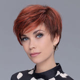 Short Mixed for Women Layered Red Brown Pixie Cut Wig with Bangs Heat Synthetic Short Hair Wigs