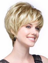 Short Grey Pixie Cut Wigs for White Women Layered Short Silver White Wigs Synthetic