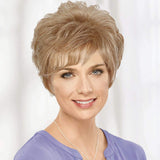 Short Silver Grey Human Hair Blend Wigs for Women Natural Hair Pixie Cut Wig - Wigtrends