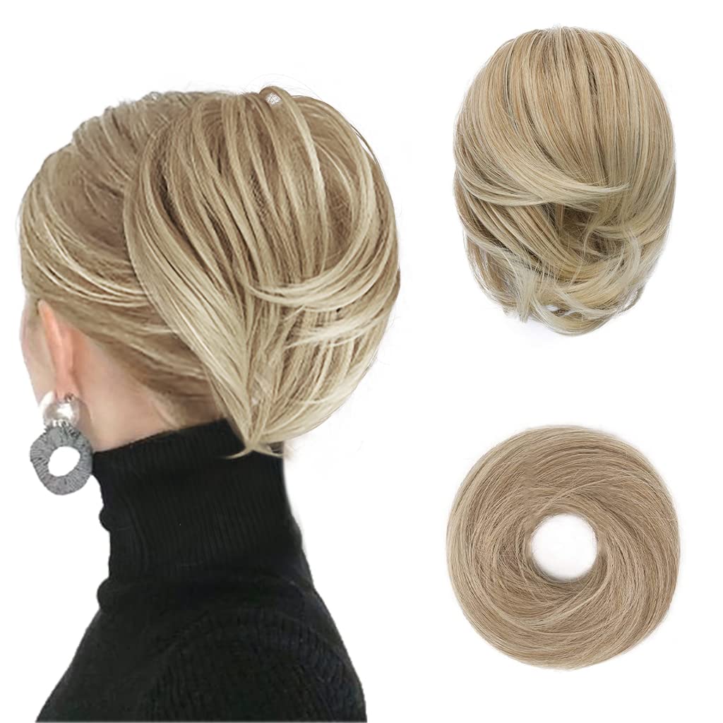 Hair Bun Ponytail Extension Straight Synthetic Hairpiece Fully Short Ponytail