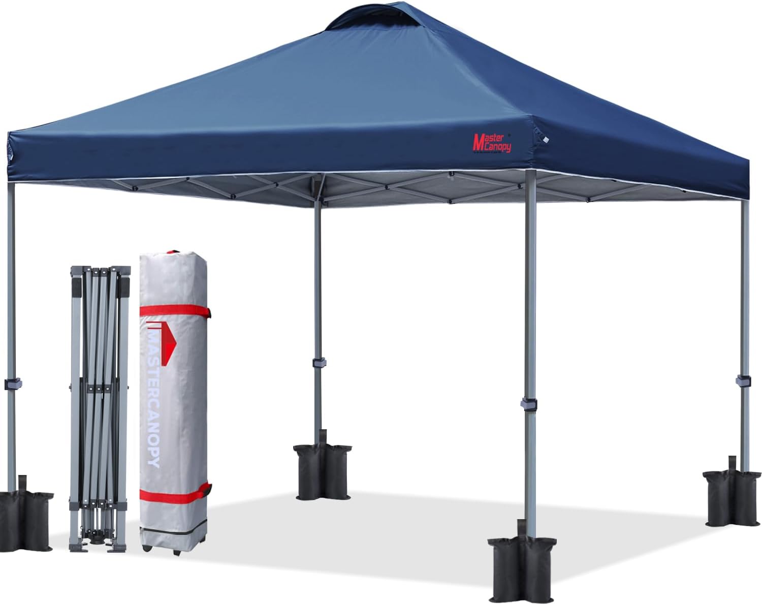 MASTERCANOPY Durable Pop-up Canopy Tent with Roller Bag (10x10, Black)