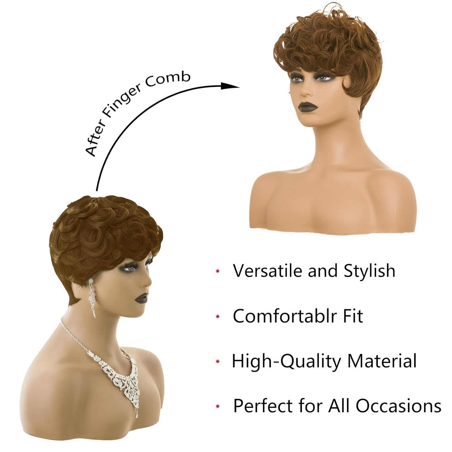 Pixie Cut Wig Short Wigs for Black Women Black Mixed With Grey Human Hair Wigs - Wigtrends