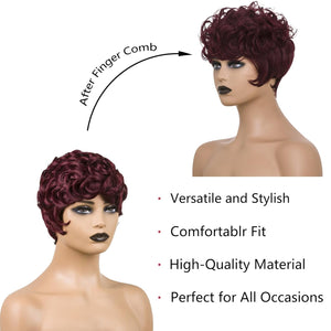 Pixie Cut Wig Short Wigs for Black Women Black Mixed With Grey Human Hair Wigs - Wigtrends