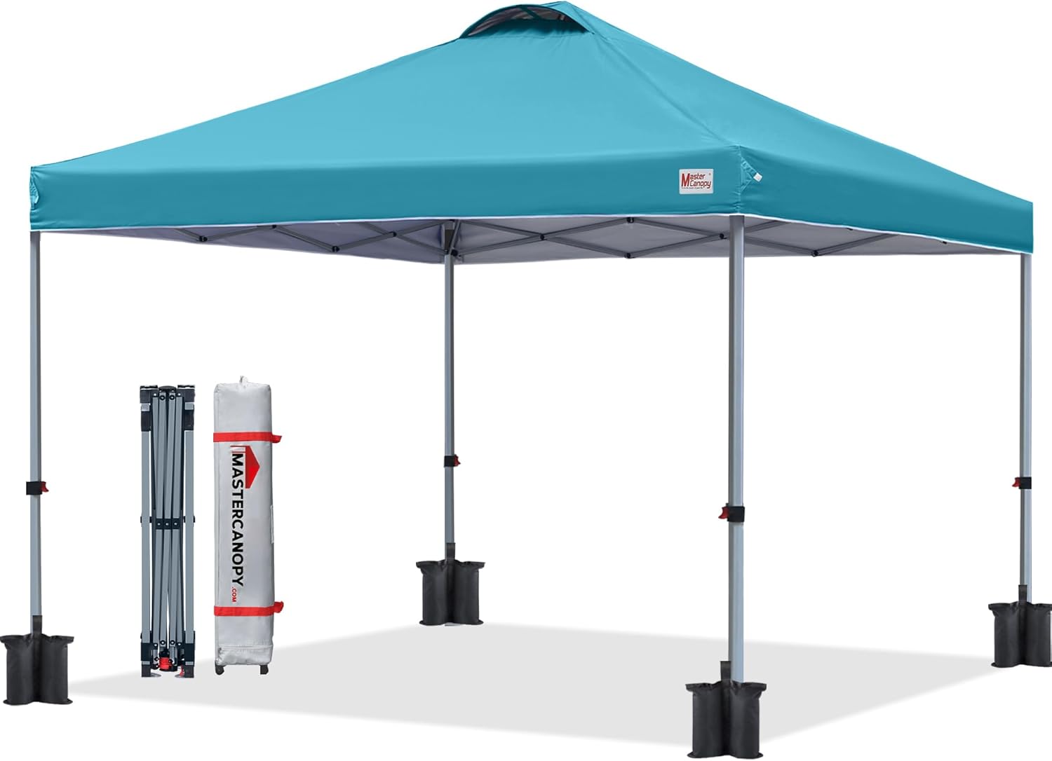 MASTERCANOPY Durable Pop-up Canopy Tent with Roller Bag (10x10, Black)