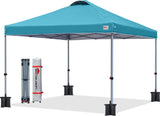 MASTERCANOPY Durable Pop-up Canopy Tent with Roller Bag (10x10, Black)