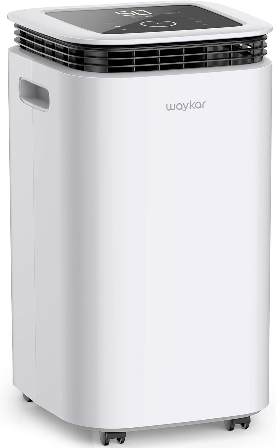 Waykar 2500 Sq. Ft Home Dehumidifier with Drain Hose for Bedrooms, Basements, Bathrooms, and Laundry Rooms - with Intelligent Touch Control and 3 Air Outlets, 24 Hr Timer, and 0.58 Gal Water Tank