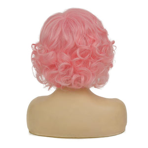 Short Curly White Wig for Women Synthetic Natural Wavy Costume Wig - Wigtrends