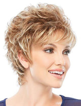 Short Mixed for Women Layered Red Brown Pixie Cut Wig with Bangs Heat Synthetic Short Hair Wigs