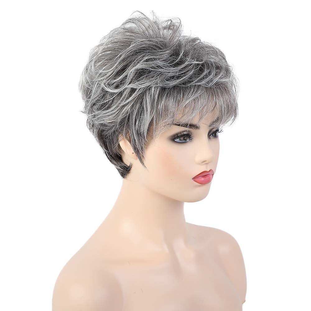 Pixie Cut Human Hair Wigs for Women Pretty Short Gray Wigs for Women Natural Realistic - Wigtrends